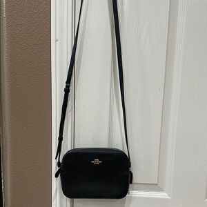 Coach Black Leather Crossbody Camera Bag